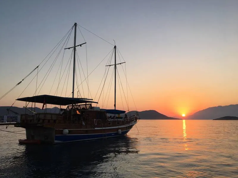 Experience the sunset at sea